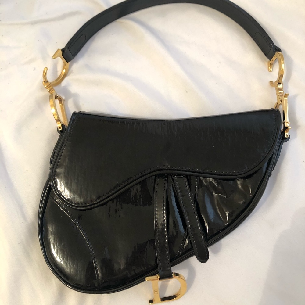 Mini Saddle Bag in Patent Leather